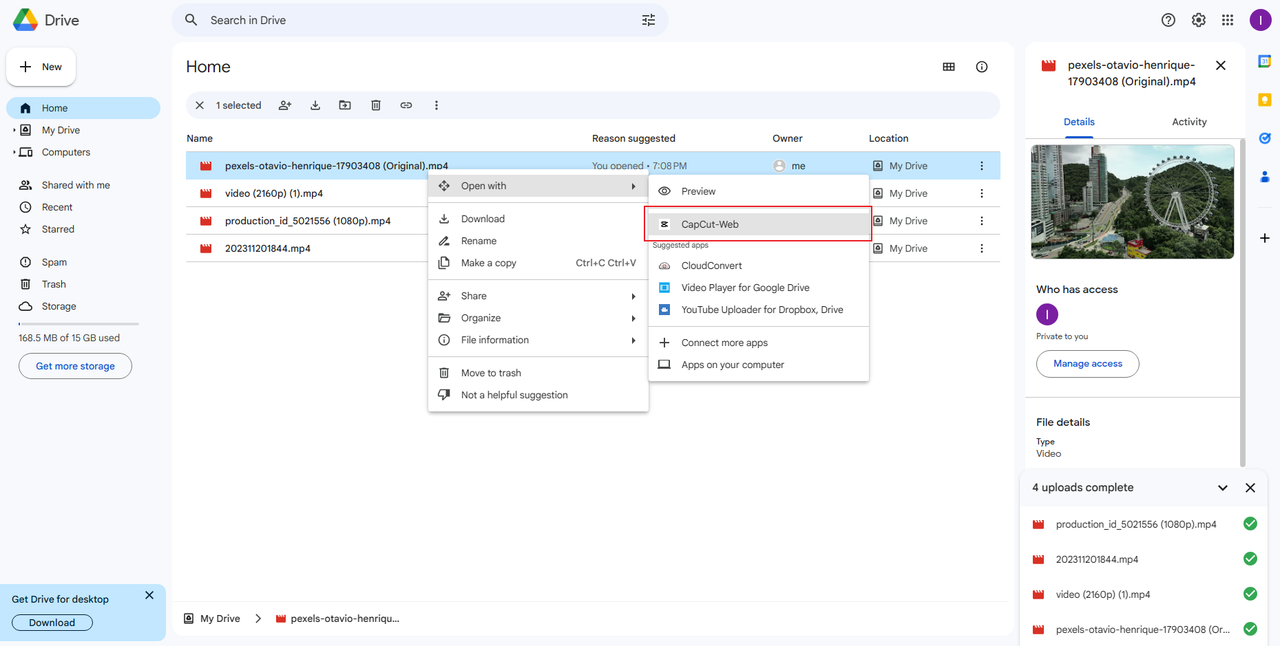  how to integrate CapCut Web with Google Drive