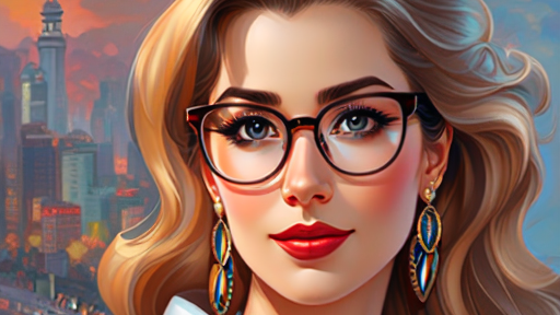 realistic AI art of a woman with eyeglasses