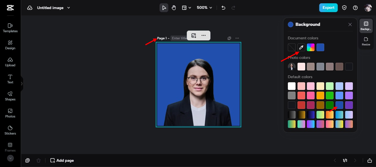 change id photo background color