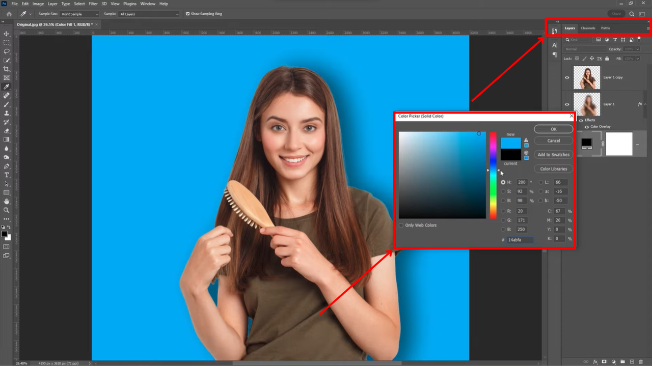 Choose a new color for the image background