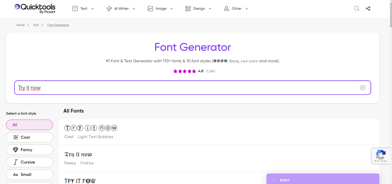 Get a cool text style with Font Generator