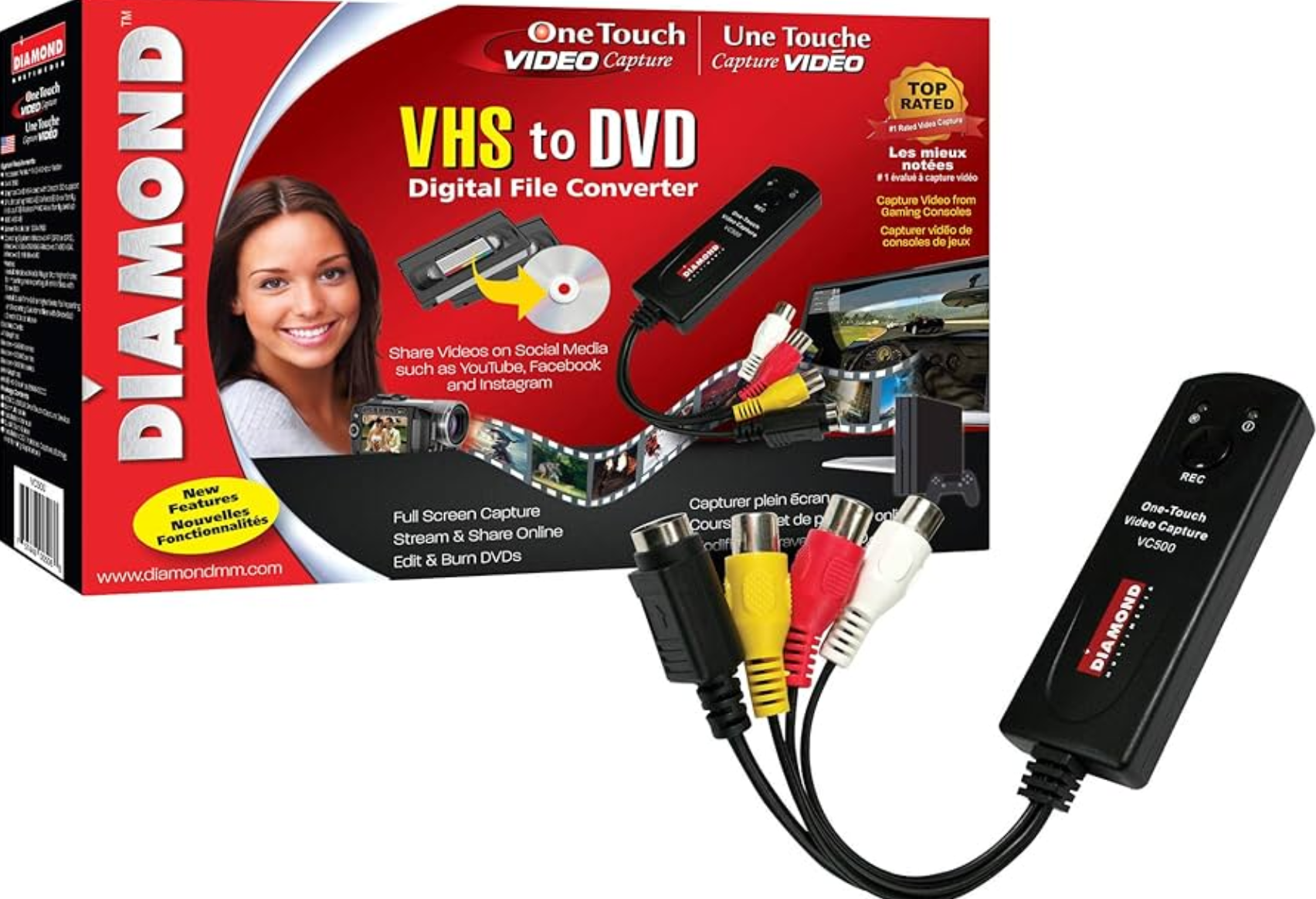  Convertidor VHS a digital, dispositivo de tarjeta de