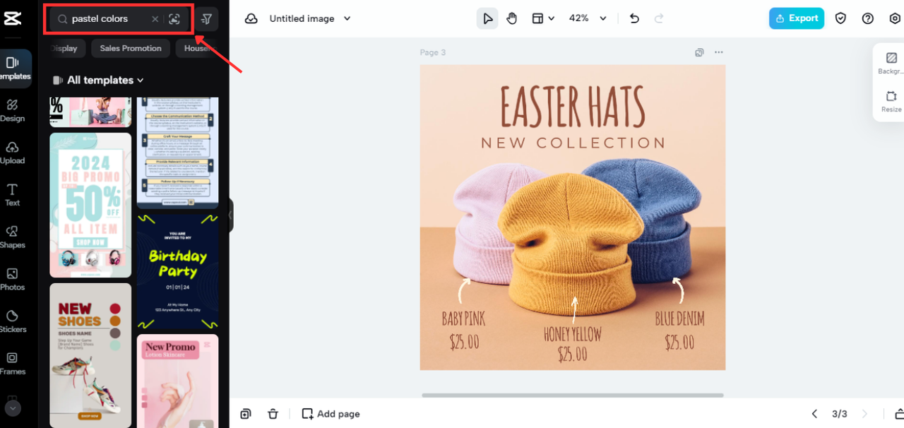 Easter color palette templates