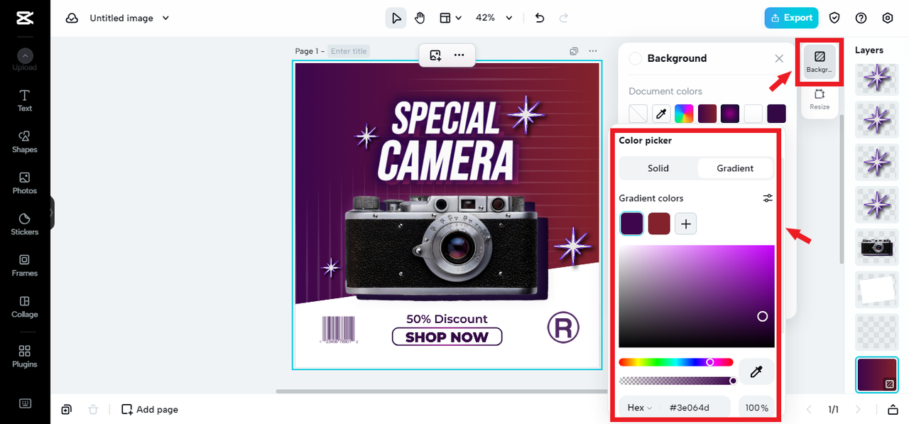 using color picker tool in CapCut online