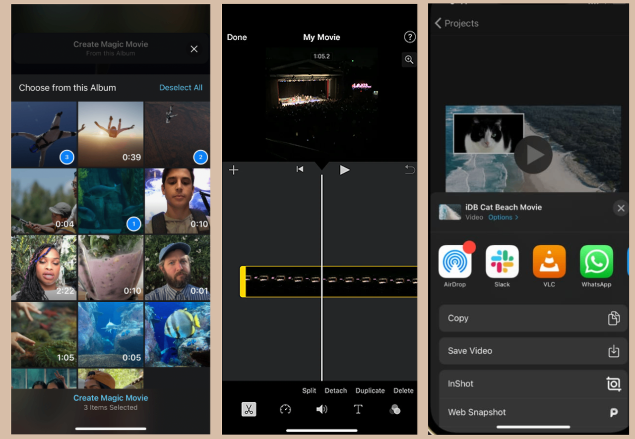 iMovie mobile interface