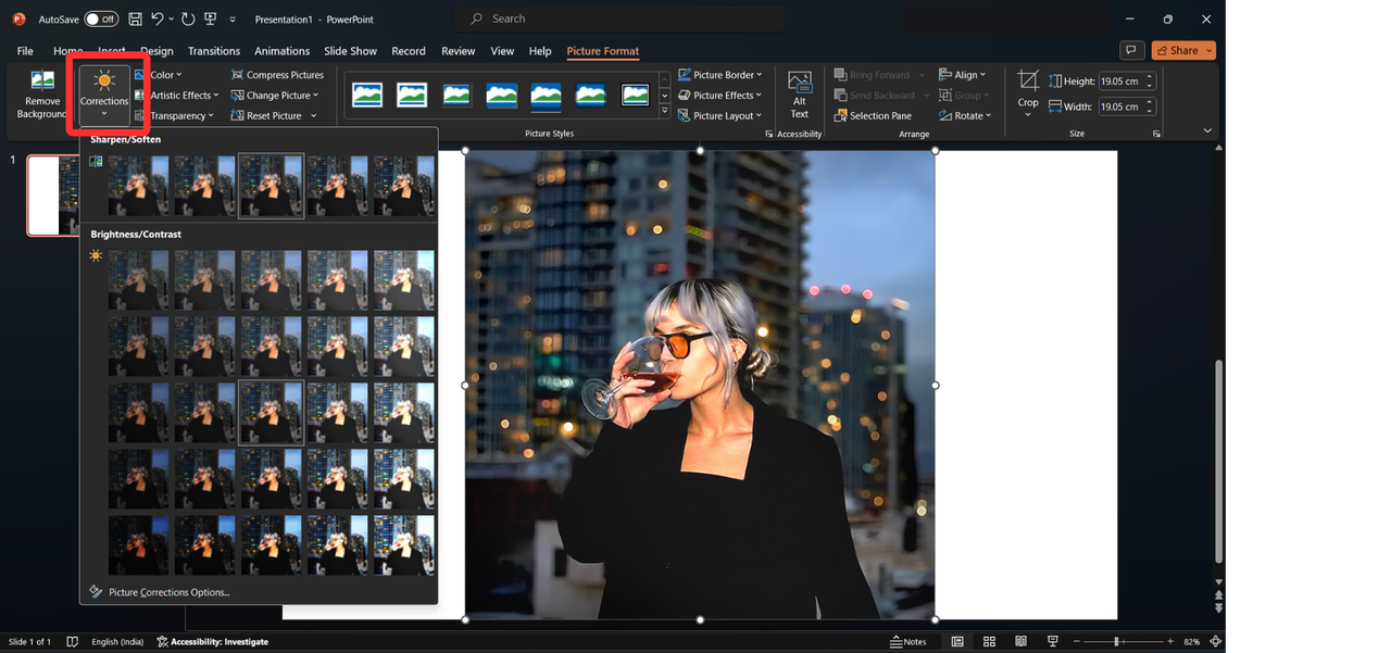 Microsoft PowerPoint image editing 