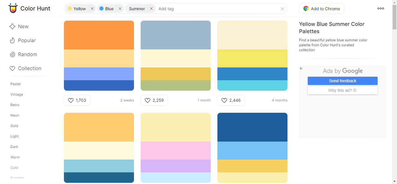 Color Hunt’s interface