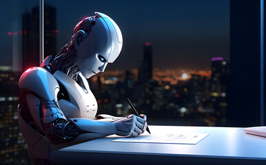 An AI robot writing assistant