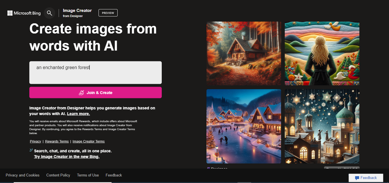 Turn words into images with Binge Image Creator