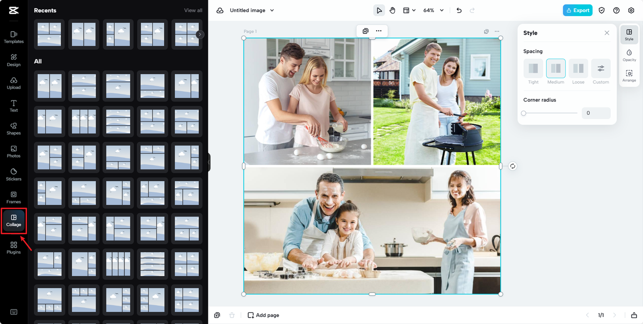 CapCut's grid feature to create Instagram grids