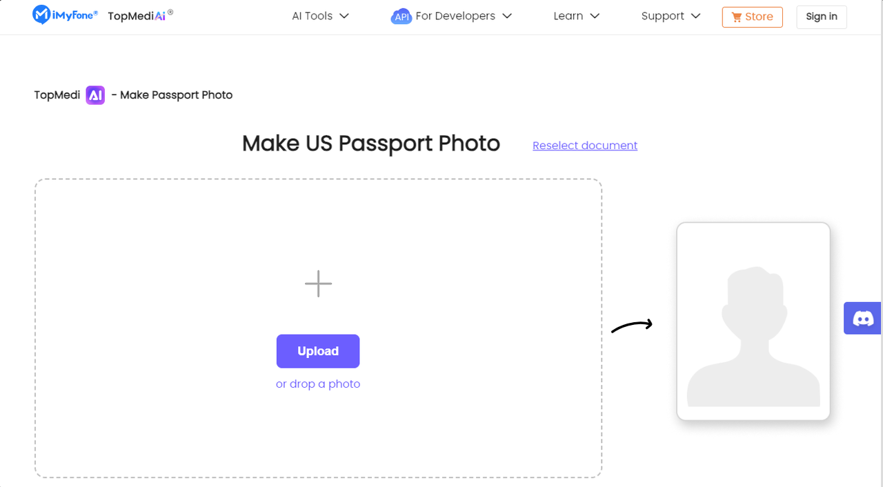 TopMediai AI passport photo maker free