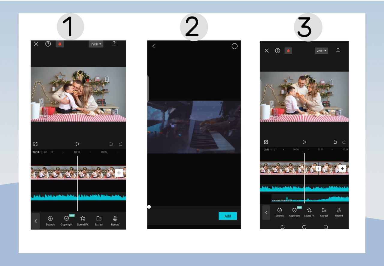 Extract audio in CapCut mobile video editor, the best video maker app with song online