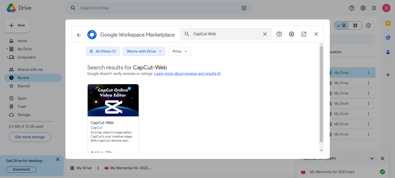 CapCut-web in Google Workspace Marketplace