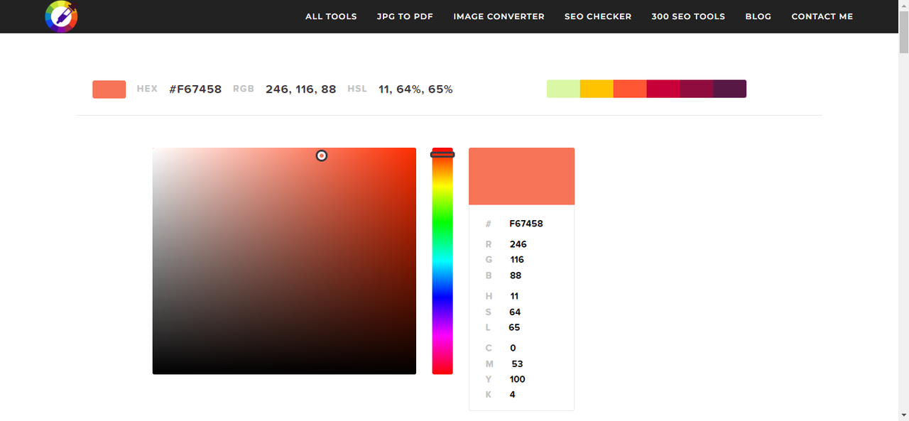 Colors Picker's interface