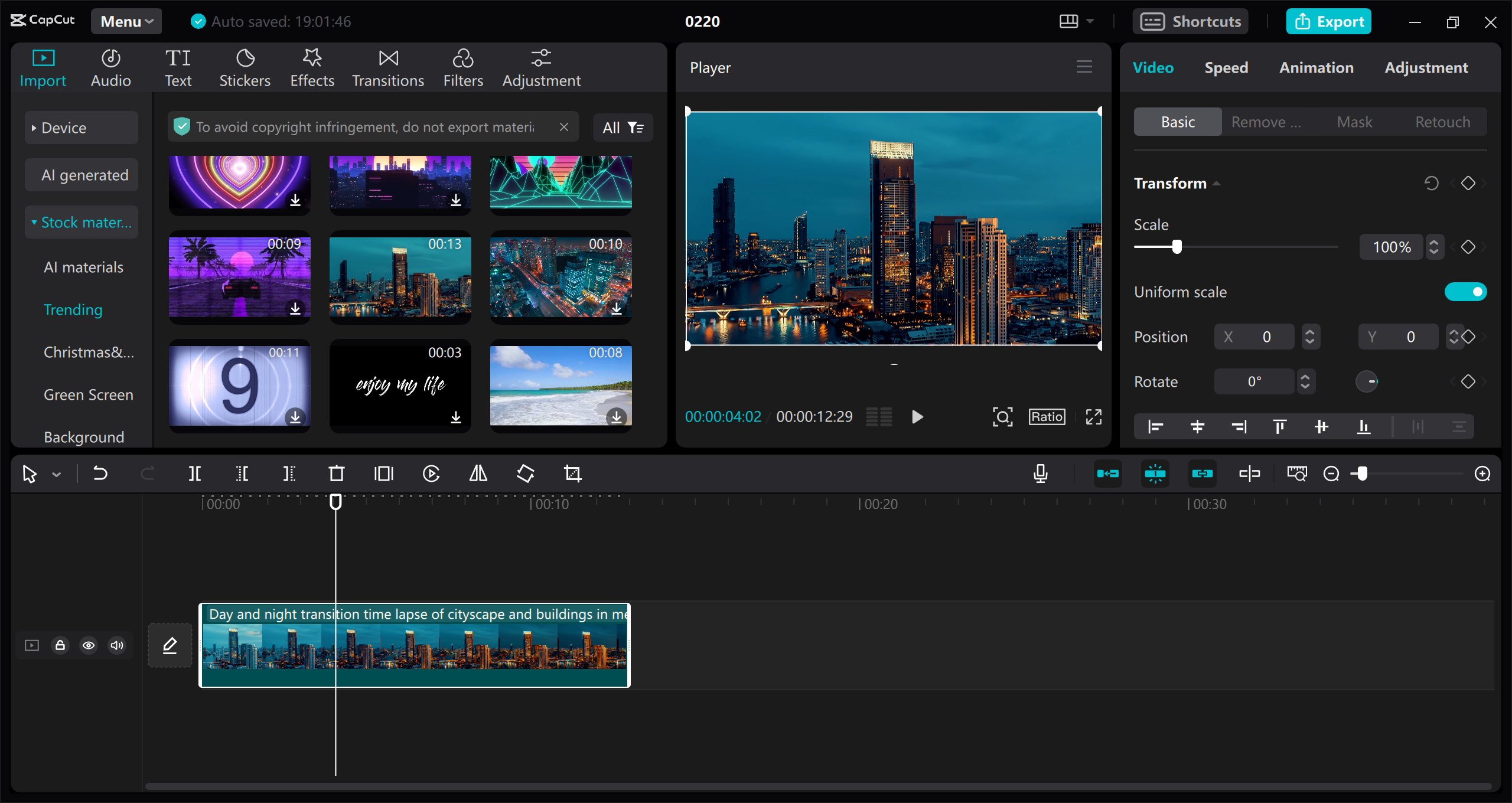 CapCut's desktop video editor: Stabilize GoPro footage on PC