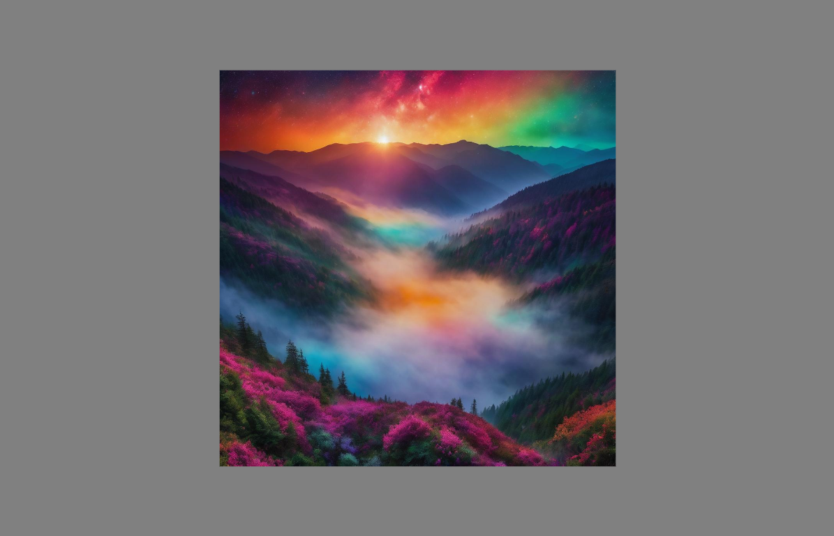 Vibrant and color gradients artwork generated from an image AI prompt