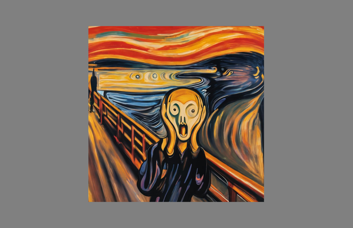 An AI-generated redesign art of The Scream by Edvard Munch