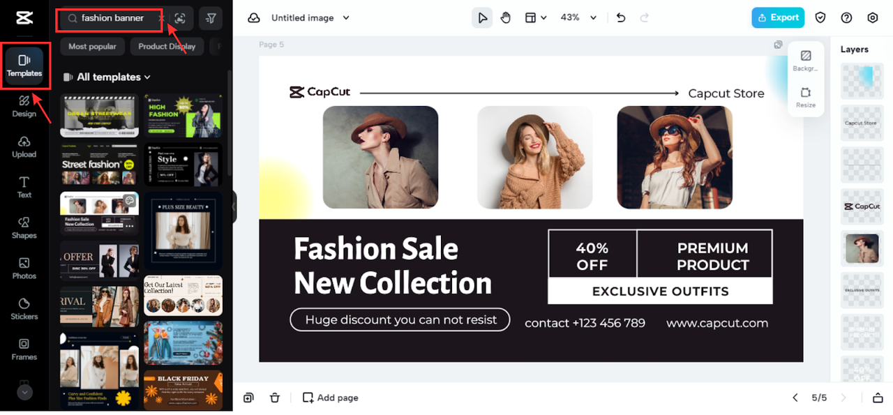 Fashion banner templates