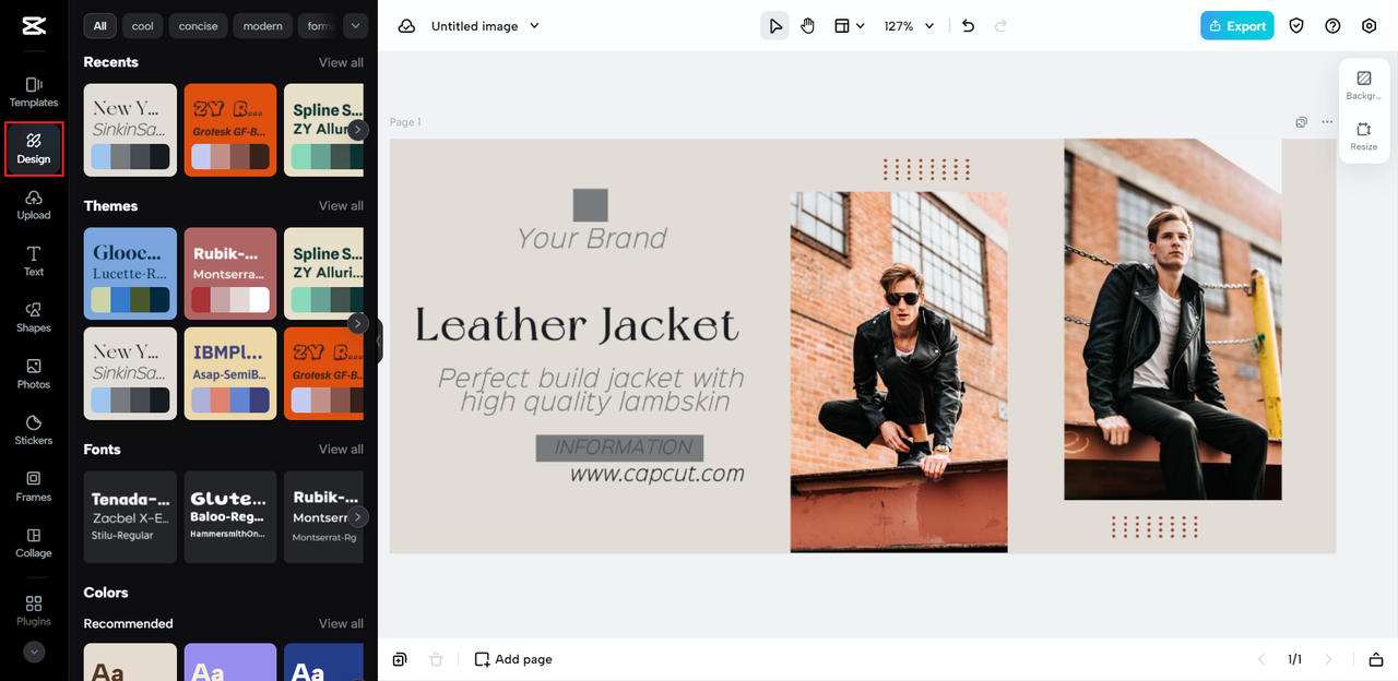 CapCut Onine offers multiple color themes