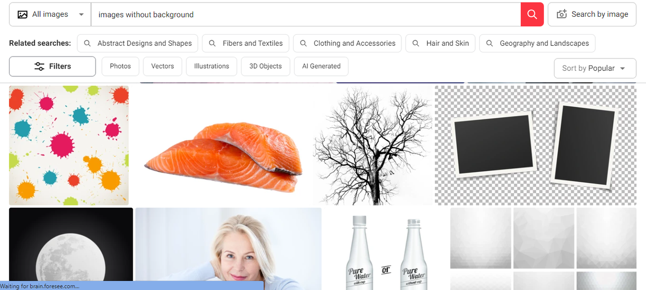 Images without background in Shutterstock