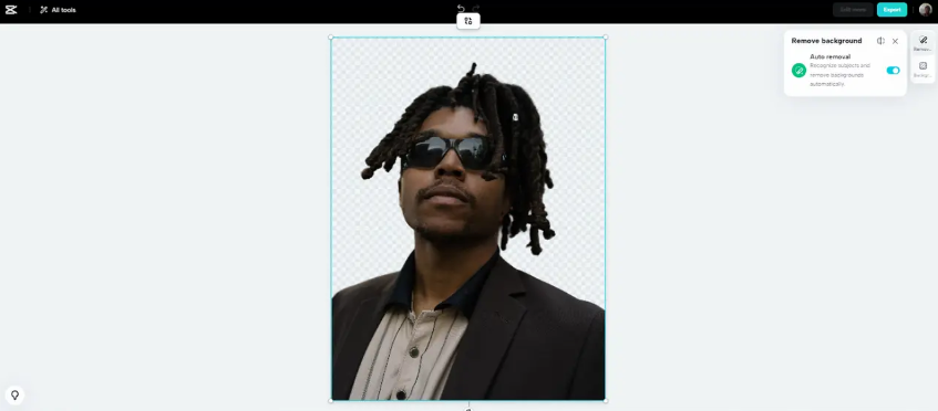 Remove image background with CapCut cutout