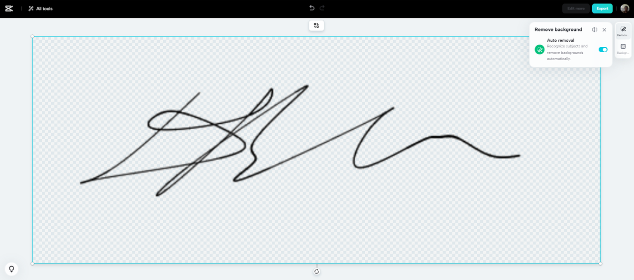 Change eSignature background with CapCut cutout