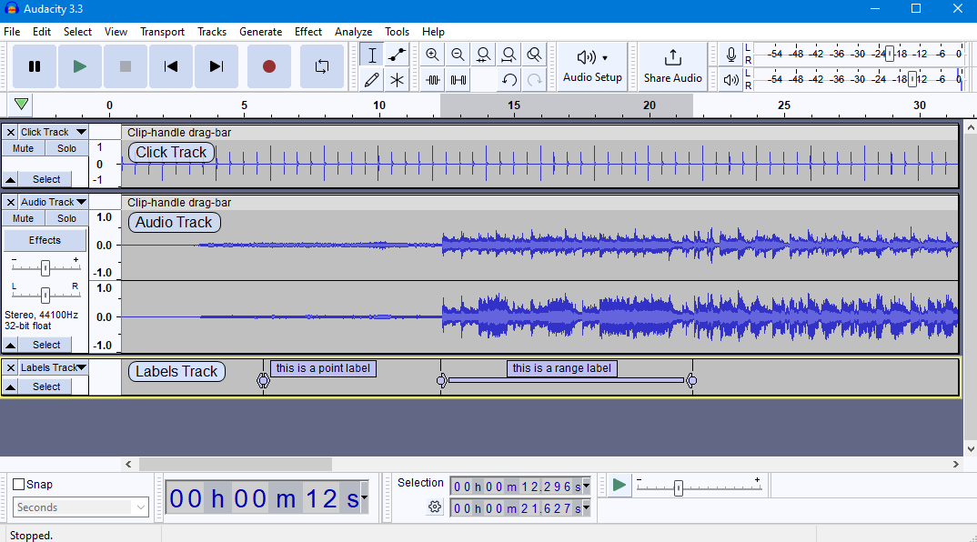 Audacity free audio recording and editing software interface
