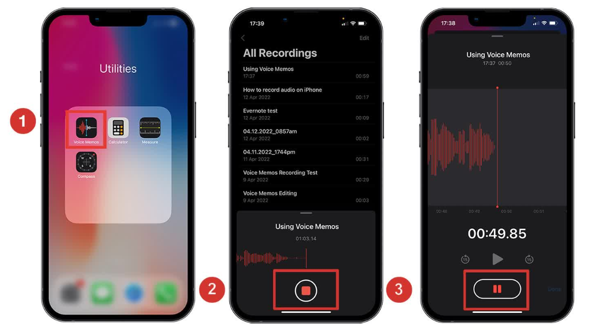 How to record an audio on iPhone using a native recorder