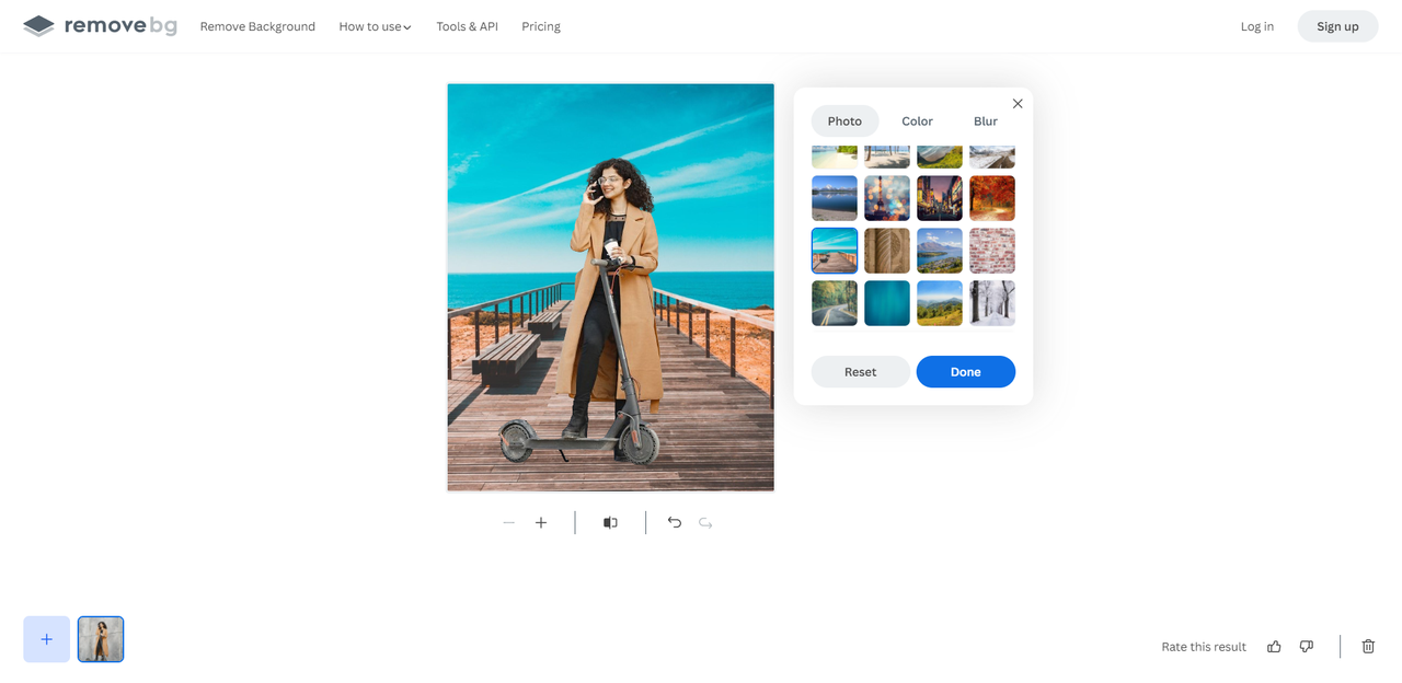 Add background to photo in Remove.bg