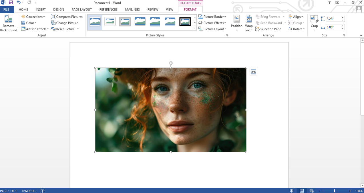 Select image in Word