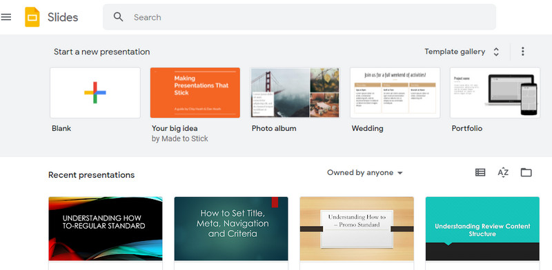 Create a presentation in Google Slides