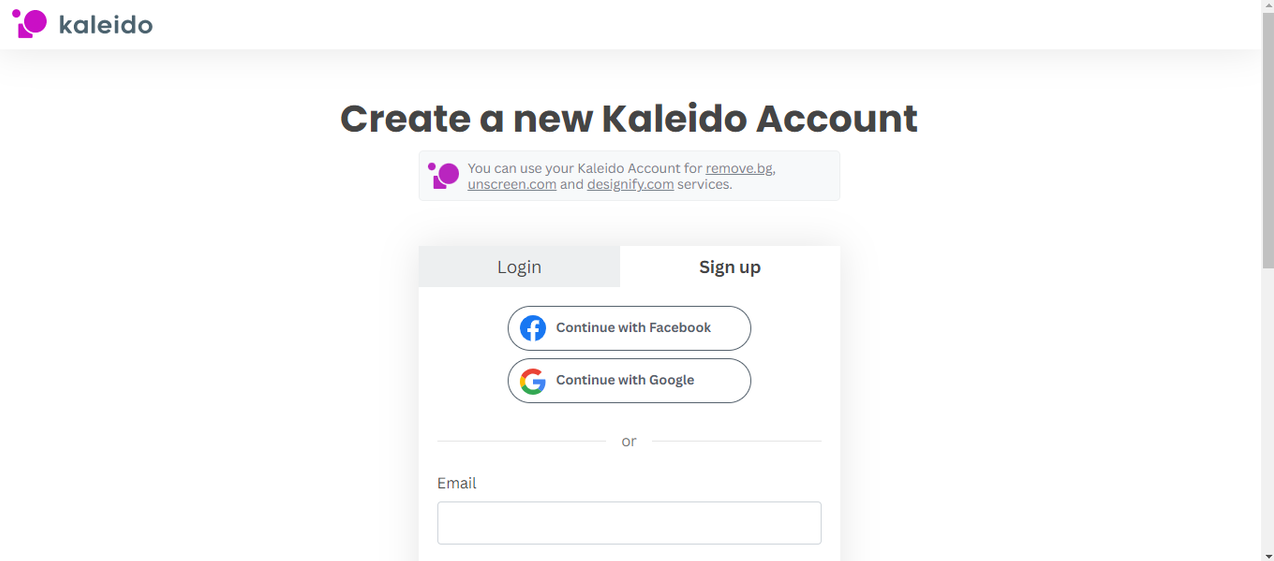 Create a Kaleido account