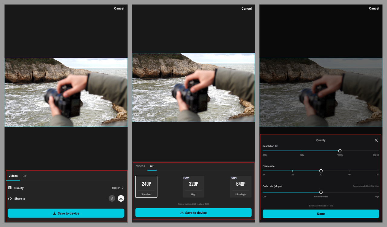 export video on CapCut mobile