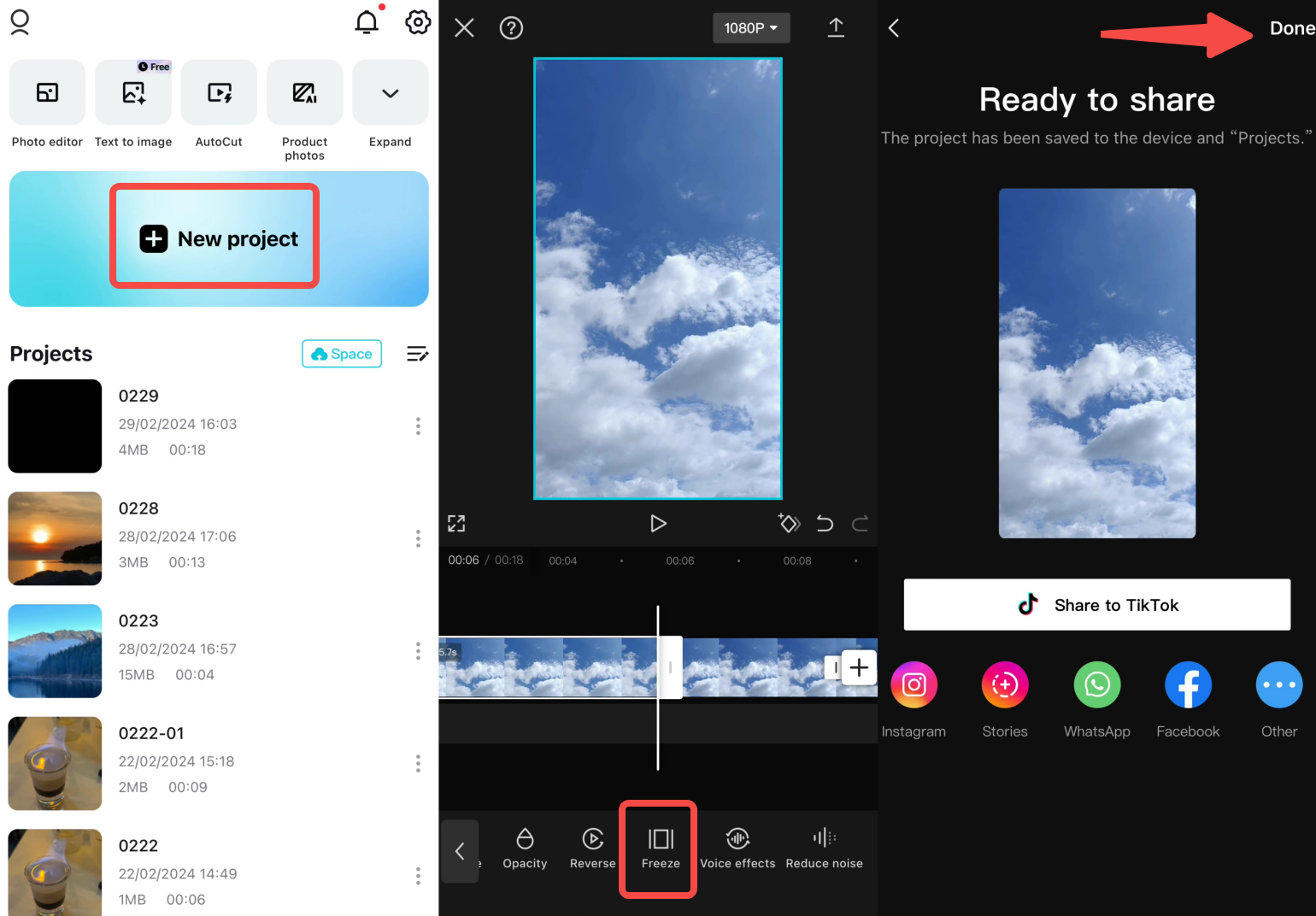 How to freeze the frame on Android or iOS 