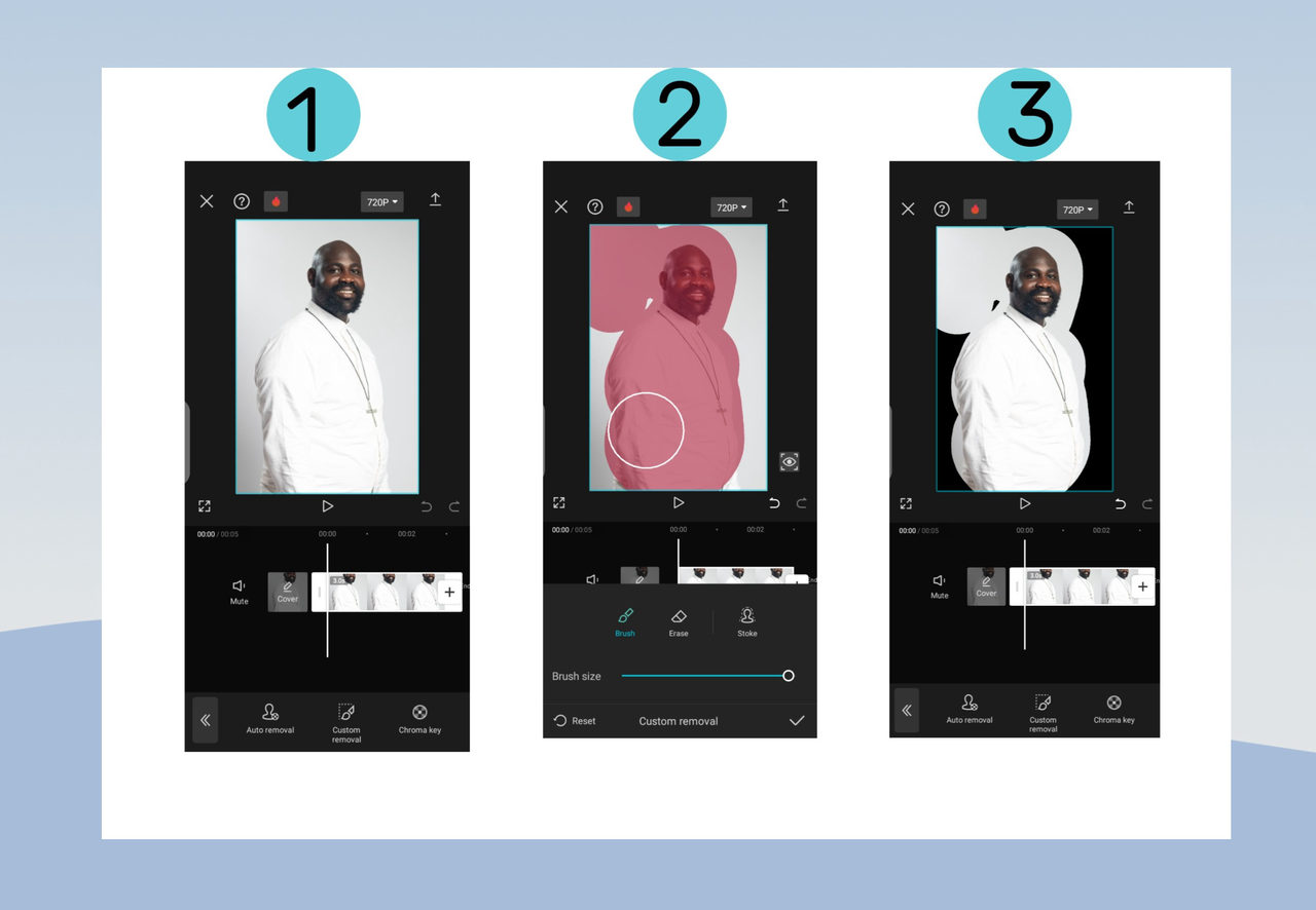 Remove background with Custom removal feature in CapCut mobile editing app