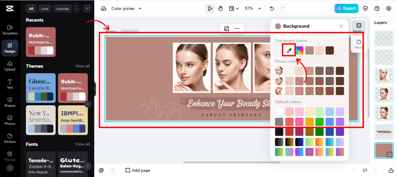 CapCut online Color Picker feature