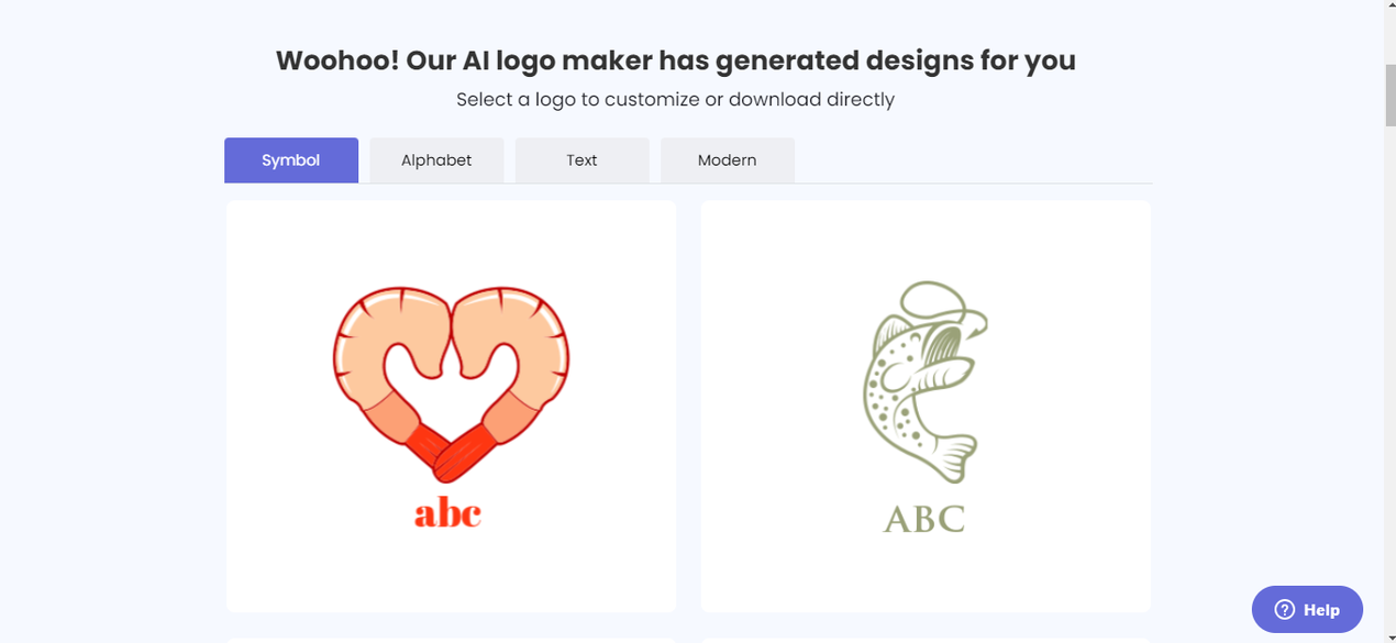 Logo Design's interface