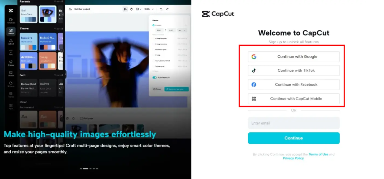 Visit CapCut online video editor