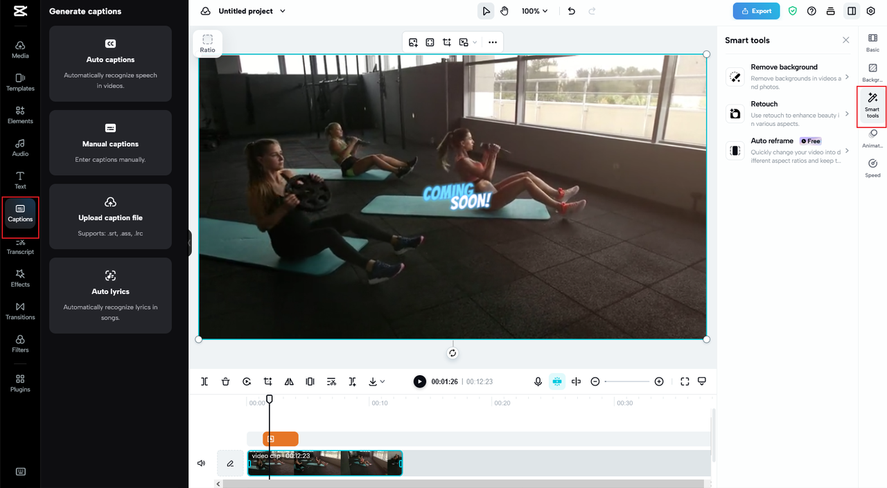 using AI tools to edit video ads on CapCut online video editor