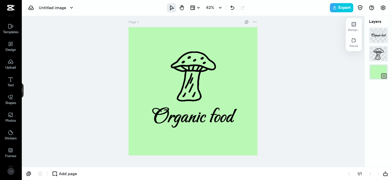 Logo with an organic graphic