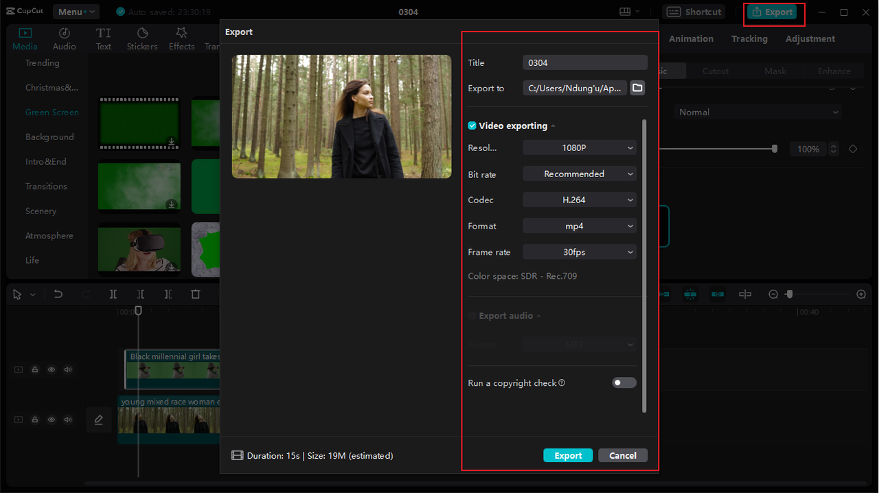 how to export video on CapCut desktop video editor