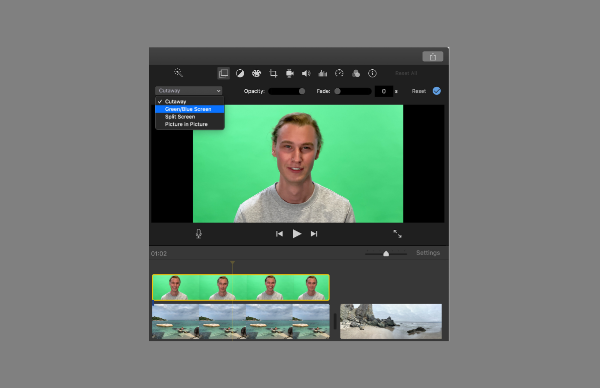 how to remove green background on iMovie