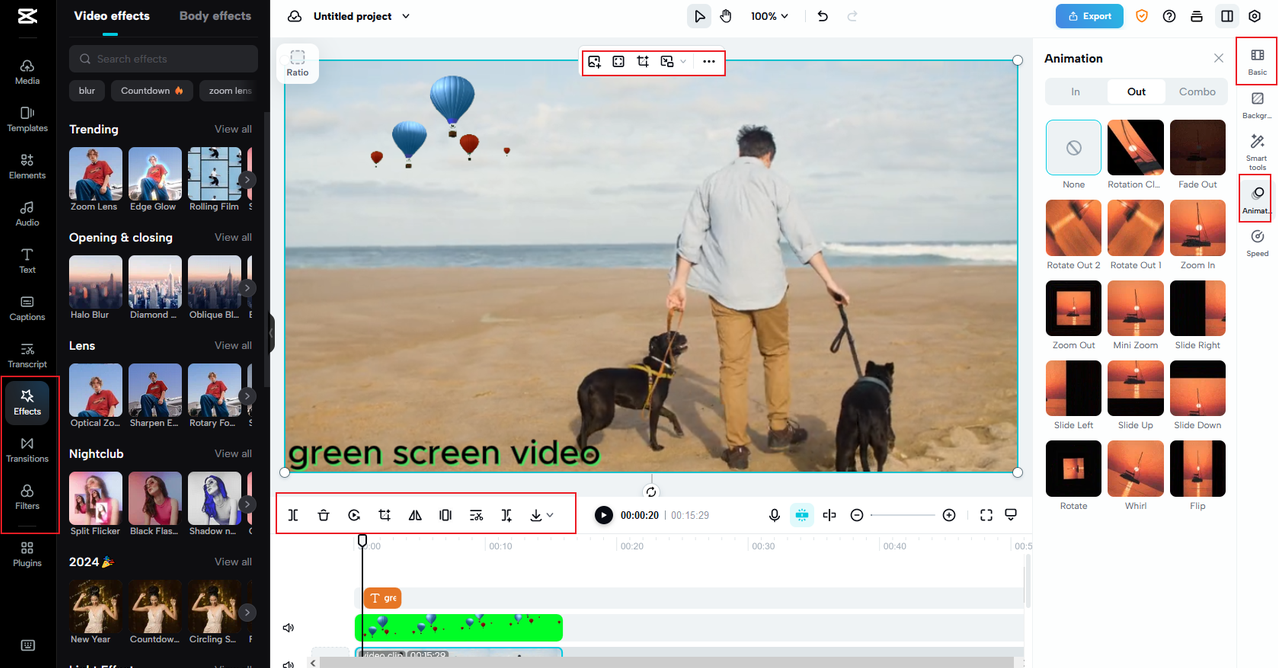 how to apply basic edits on CapCut online video editor