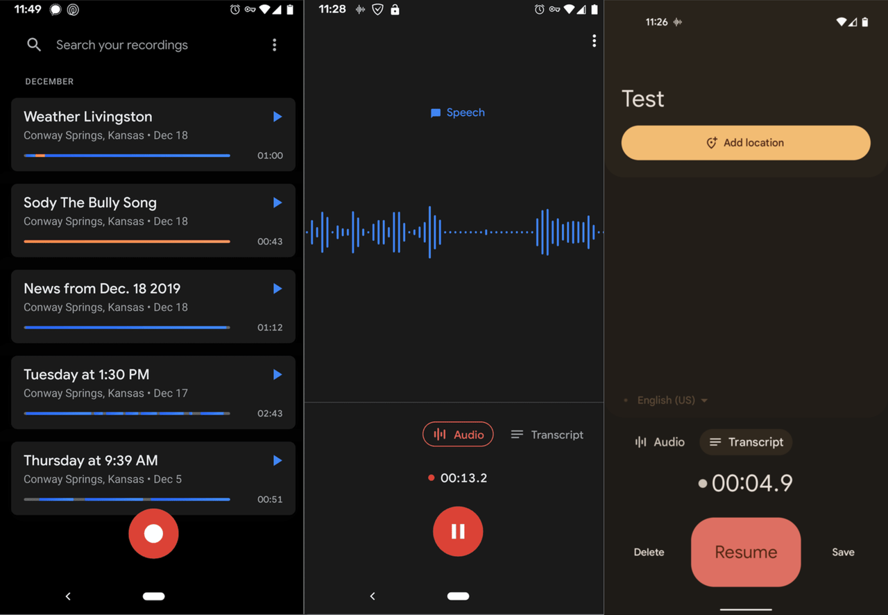 How to capture sound on the Google Voice Recorder app