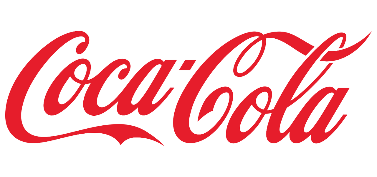 White negative space and red color in Coca Cola logo