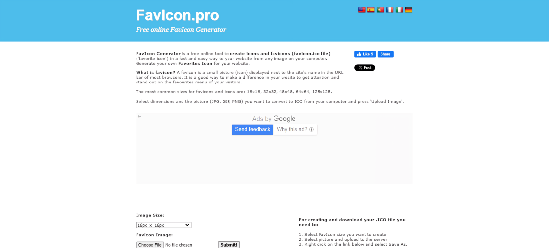 FavIcon.pro for creating website icon