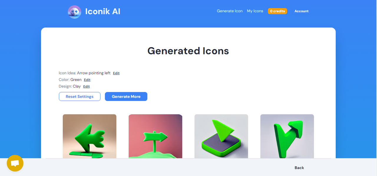 Iconik AI for creating website icons