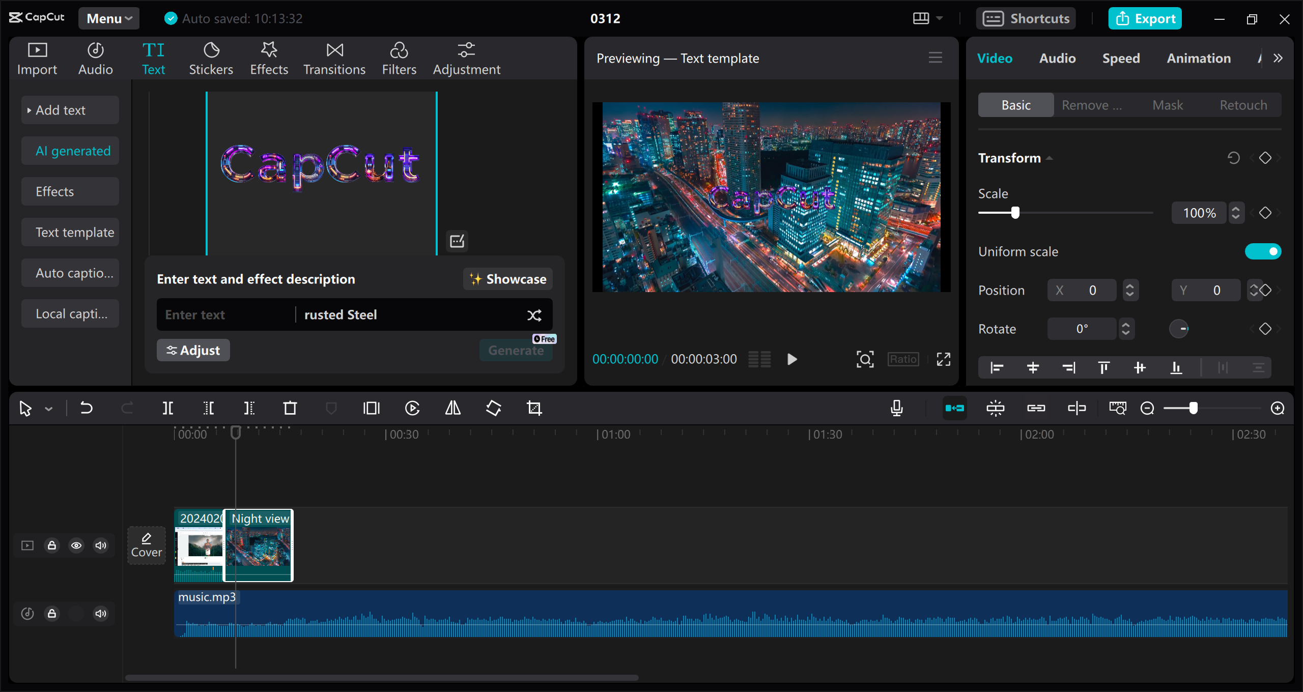 The best way to download beep sound to videos: CapCut 