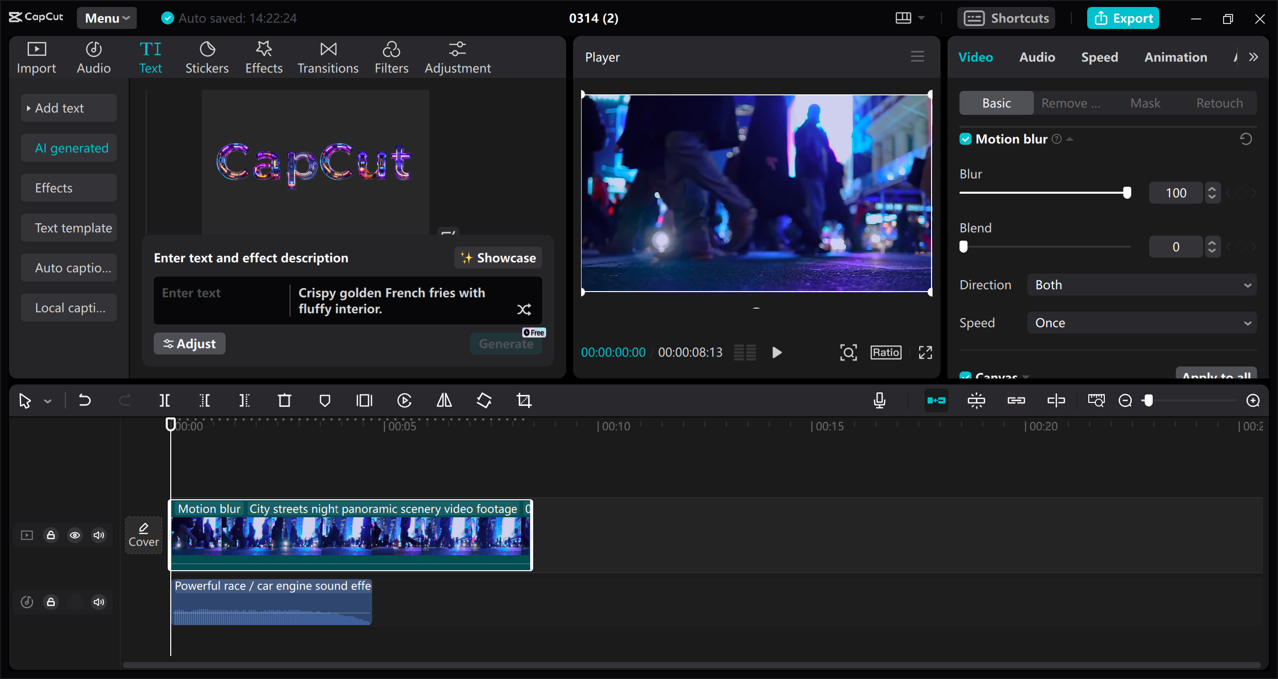 Professional video editing software to add laughter: CapCut 