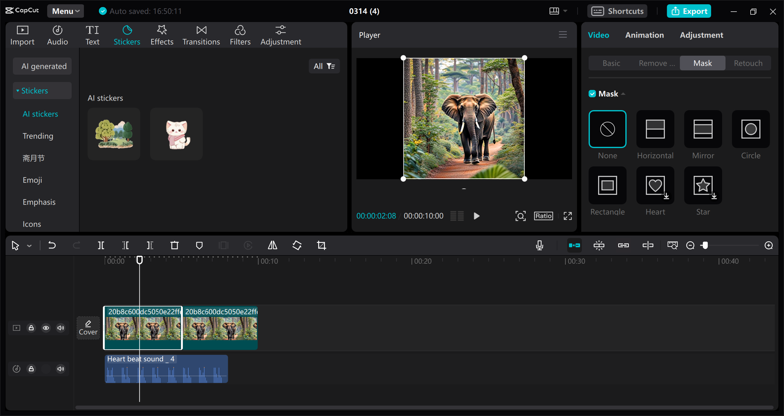 Easily add animal sounds to videos: CapCut desktop video editor